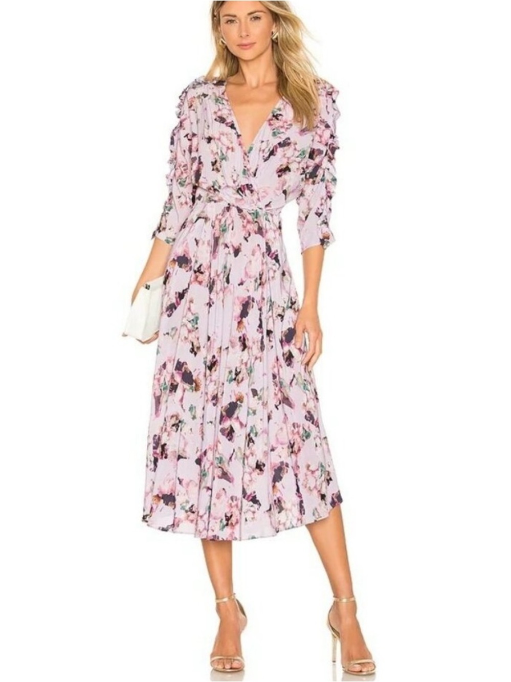 IRO Liky Floral Print Midi Dress